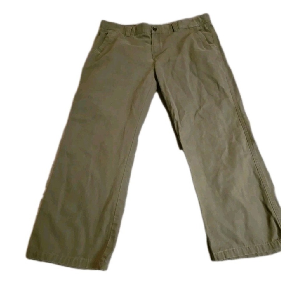 Weatherproof Pants Men's 40x30 Sage Green Canvas Utility Cargo Zipper Pocket EUC